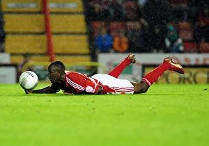 Images Dated 24th August 2011: Bristol City vs Swindon Town: Albert Adomah in League Cup Action at Ashton Gate Stadium
