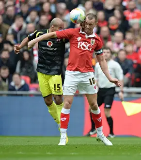 March Prints: Bristol City vs Walsall: Intense Battle for the Ball - Johnstone's Paint Trophy Final