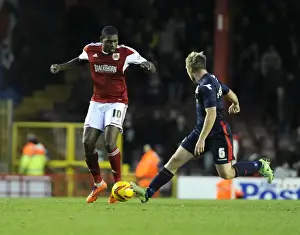 Bristol City V Walsall Prints: Bristol City vs Walsall: Jay Emmanuel-Thomas vs Nicky Featherstone - Intense Football Action