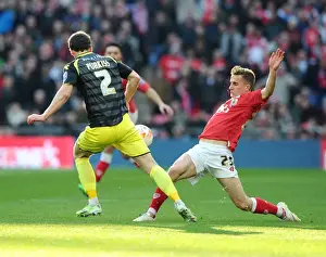 March Prints: Bristol City vs Walsall: Joe Bryan Tackles Ben Purkiss in Johnstone's Paint Trophy Final Showdown