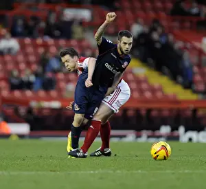 Bristol City V Walsall Prints: Bristol City vs Walsall: Nicky Shorey vs Milan Lalkovic - Intense Battle for Possession