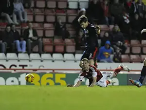 Bristol City V Walsall Prints: Bristol City vs Walsall: Scott Wagstaff Faces Andy Taylor Challenge