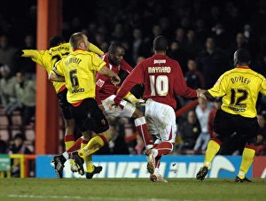 Images Dated 26th November 2008: Bristol City vs. Watford: A Fierce Clash from the 08-09 Season