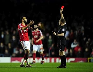 Bristol City v Watford Collection: Bristol City vs. Watford: Liam Fontaine's Red Card (2012)