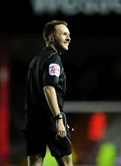 Bristol City V Watford Prints: Bristol City vs. Watford: Referee Oliver Langford Smiles at Ashton Gate Stadium (2012)