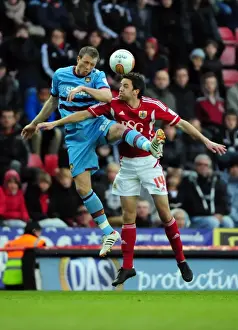 Bristol City V West Ham Prints: Bristol City vs. West Ham: A High Stakes Aerial Battle - Skuse vs. Collins