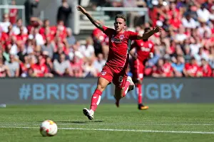 Opening Game Prints: Bristol City vs Wigan Athletic: Josh Brownhill in Action