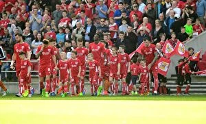 Images Dated 8th April 2017: Bristol City vs. Wolverhampton Wanderers: Championship Kick-Off - Mascots and Players Walk Out