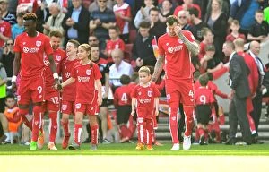 Images Dated 8th April 2017: Bristol City vs. Wolverhampton Wanderers: Kick-Off at Ashton Gate - Mascots and Players in Action