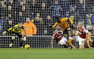 Images Dated 25th January 2014: Bristol City vs. Wolverhampton Wanderers: Intense Moment as Adam El-Abd Faces Off Against Nouha