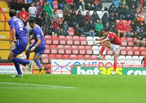 Bristol City V Wolves Prints: Bristol City vs Wolves: Sam Baldock's Shot Blocked at Ashton Gate, Sky Bet League One