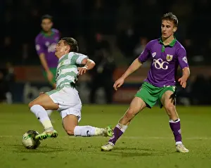 Yeovil Town V Bristol City Prints: Bristol City vs Yeovil Town: Joe Bryan Fouls Liam Shepard
