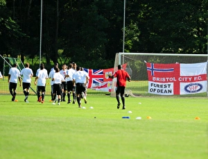 Helsingborgs IF V Bristol City Prints: Bristol City warm up prior to their game with Helsinborgs IF