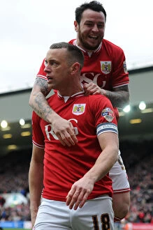 Images Dated 19th March 2016: Bristol City: Wilbraham and Tomlin Celebrate Goal Against Bolton Wanderers (190316)