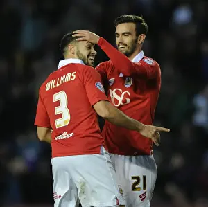 Bristol City V Notts County Prints: Bristol City: Williams and Pack Celebrate Goal Against Notts County in Sky Bet League One