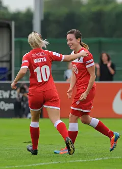 Bristol City Women's Team Celebrates Corinne Yorston's First Goal Against Manchester City Ladies (September 2014)