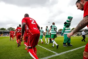 League Two Prints: Bristol City and Yeovil Town Players Emerge from Tunnel at Huish Park, 2016