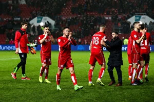 Images Dated 17th March 2017: Bristol City's 4-0 Victory: Josh Brownhill and Team Celebrate Lifting Out of the Relegation Zone