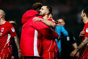 Bristol City's 4-0 Victory: Wright and Abraham Celebrate Together