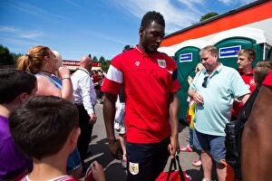 Images Dated 9th July 2017: Bristol City's Aaron Pierre Arrives at The Creek: Pre-season Friendly Against Bristol Manor Farm