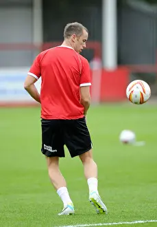 Whaddon Road Prints: Bristol City's Aaron Wilbraham in Action during Pre-Season Friendly against Cheltenham Town (2014)