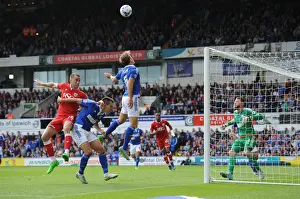 Ipswich Town V Bristol City Prints: Bristol City's Aaron Wilbraham Attacks at the Far Post - Sky Bet Championship: Ipswich Town vs