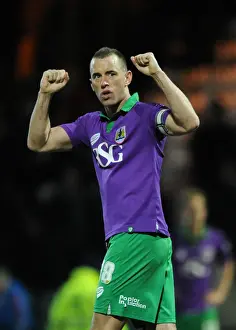 Bristol City's Aaron Wilbraham Celebrates 0-3 Win over Yeovil Town, Sky Bet League One, Huish Park