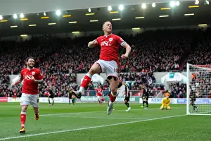 Bristol City V Bolton Wanderers Prints: Bristol City's Aaron Wilbraham Celebrates Game-Winning Goal Against Bolton Wanderers in Sky Bet Championship
