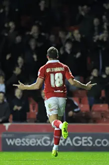 Bristol City's Aaron Wilbraham Celebrates Goal Against AFC Wimbledon in Johnstone's Paint Trophy Match
