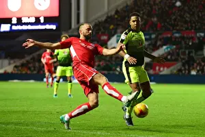 Bristol City V Reading Prints: Bristol City's Aaron Wilbraham in Control at Ashton Gate vs. Reading (2017)