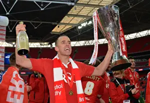 March Prints: Bristol City's Aaron Wilbraham Lifts the Johnstone Paint Trophy at Wembley Stadium