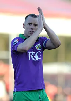 Crawley Town V Bristol City Prints: Bristol City's Aaron Wilbraham Salutes Fans Amidst Crawley Town Showdown, March 2015