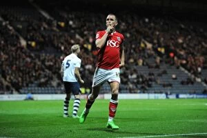 Images Dated 15th September 2015: Bristol City's Aaron Wilbraham Scores Dramatic Equalizer Against Preston North End in Sky Bet