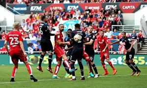 Bristol City V Derby County Prints: Bristol City's Aaron Wilbraham Scores Dramatic Header Against Derby County (17-09-2016)