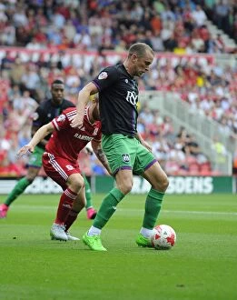 Images Dated 22nd August 2015: Bristol City's Aaron Wilbraham Sets Up Joe Bryan for Goal vs Middlesbrough (22/08/2015)