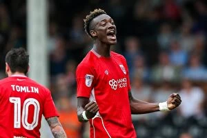 Images Dated 24th September 2016: Bristol City's Abraham and Freeman Celebrate 2-0 Lead Over Fulham