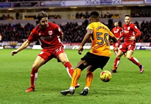 Wolverhampton Wanderers V Bristol City Prints: Bristol City's Adam Matthews Tackles Ivan Cavaleiro of Wolverhampton Wanderers in Championship Clash