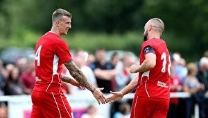 Images Dated 10th July 2016: Bristol City's Aden Flint and Aaron Wilbraham Celebrate Goal Against Hengrove Athletic