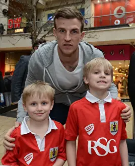 Meet And Greet Prints: Bristol City's Aden Flint Celebrates with Fans at Cabot Circus after JPT Victory
