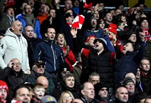 Images Dated 27th February 2016: Bristol City's Aden Flint Scores Thrilling Goal Against Nottingham Forest: Fans Euphoria