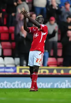 Bristol City V Burnley Prints: Bristol City's Albert Adomah Celebrates Goal Against Burnley - Championship Match