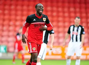 Pre Season Prints: Bristol City's Albert Adomah Celebrates Pre-Season Goal Against Dunfermline at East End Park