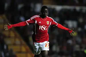 Bristol City V Reading Prints: Bristol City's Albert Adomah: Celebrating the Goal Against Reading in the Championship (September 2011)