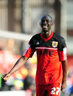 Watford V Bristol City Prints: Bristol City's Albert Adomah Embraces Fans in Euphoric Victory Celebrations at Vicarage Road Stadium (Watford vs)