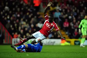 Bristol City's Albert Adomah Foul by Doncaster's Brian Stock - Championship Match, 21st January 2012
