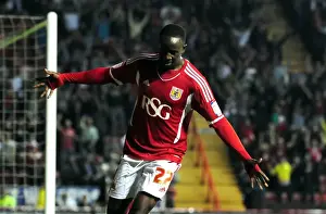 Bristol City V Reading Prints: Bristol City's Albert Adomah Scores Opener Against Reading in Championship Match