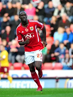 Bristol City V Burnley Prints: Bristol City's Albert Adomah vs Burnley in Championship Match