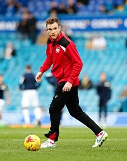 Images Dated 23rd January 2016: Bristol City's Alex Pearce Warming Up Ahead of Leeds United Clash, 2016