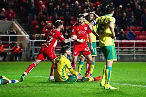 Bristol City V Norwich City Prints: Bristol City's Bailey Wright Scores the Winning Goal Against Norwich City in Sky Bet Championship Match