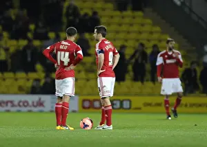 Watford V Bristol City Replay Prints: Bristol City's Bobby Reid and Sam Baldock Gear Up for FA Cup Replay Restart at Vicarage Road